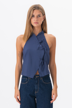 Silva Stribet Top - Navy