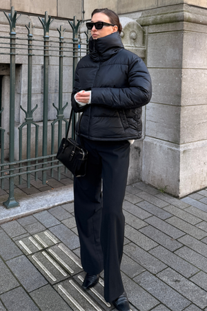 Kort Puffer Jakke - Sort