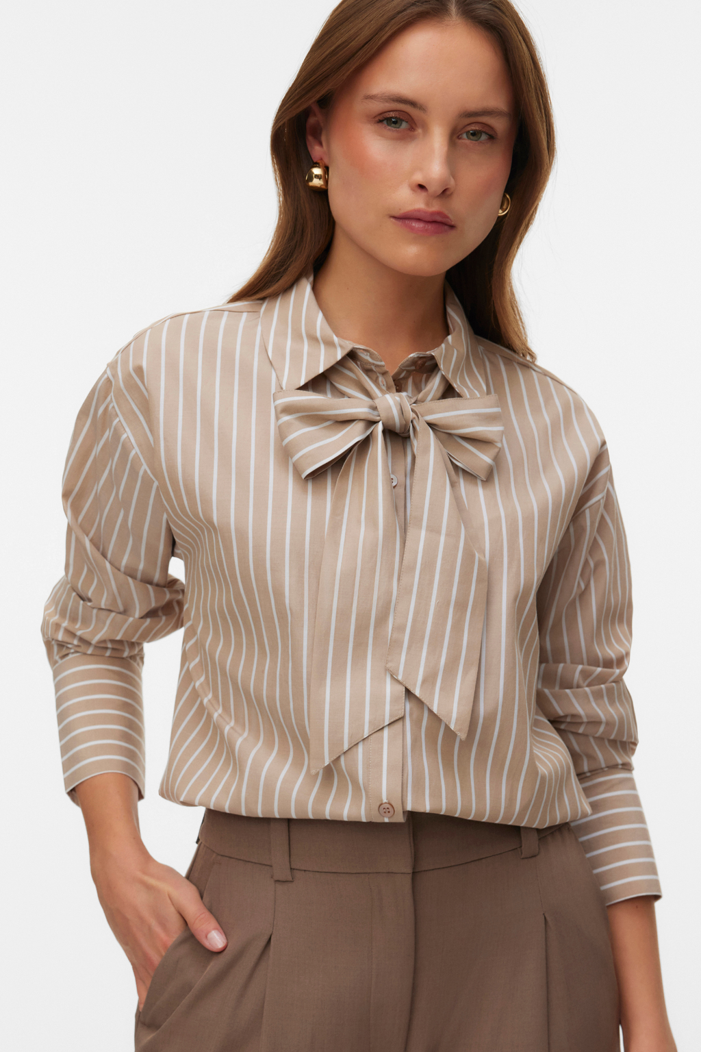 Islunn Skjorte med Sløjfe - Silver Mink Snow White