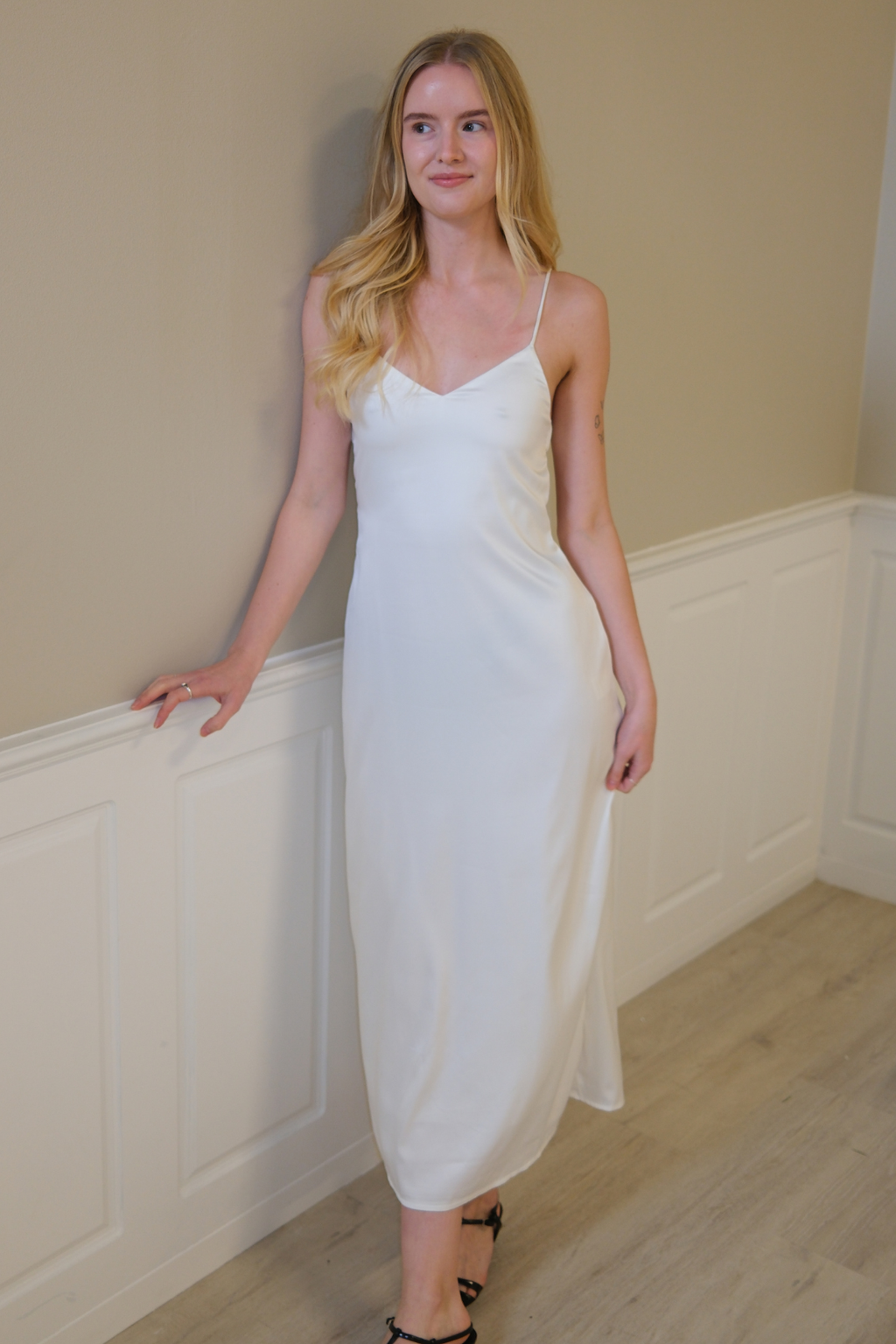 Elina Strop Kjole - Hvid