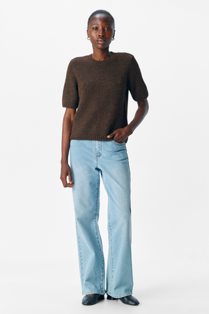 Aggia Kortærmet Strik Pullover - Sælbrun