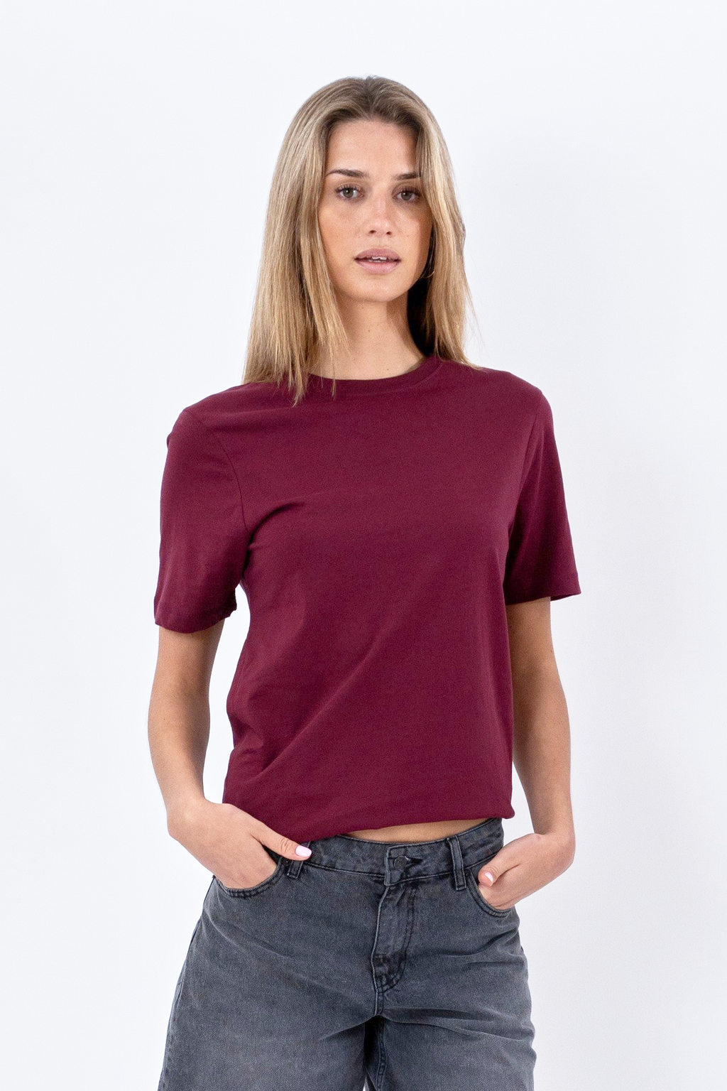 Boyfriend Tee - Bordeaux Rød