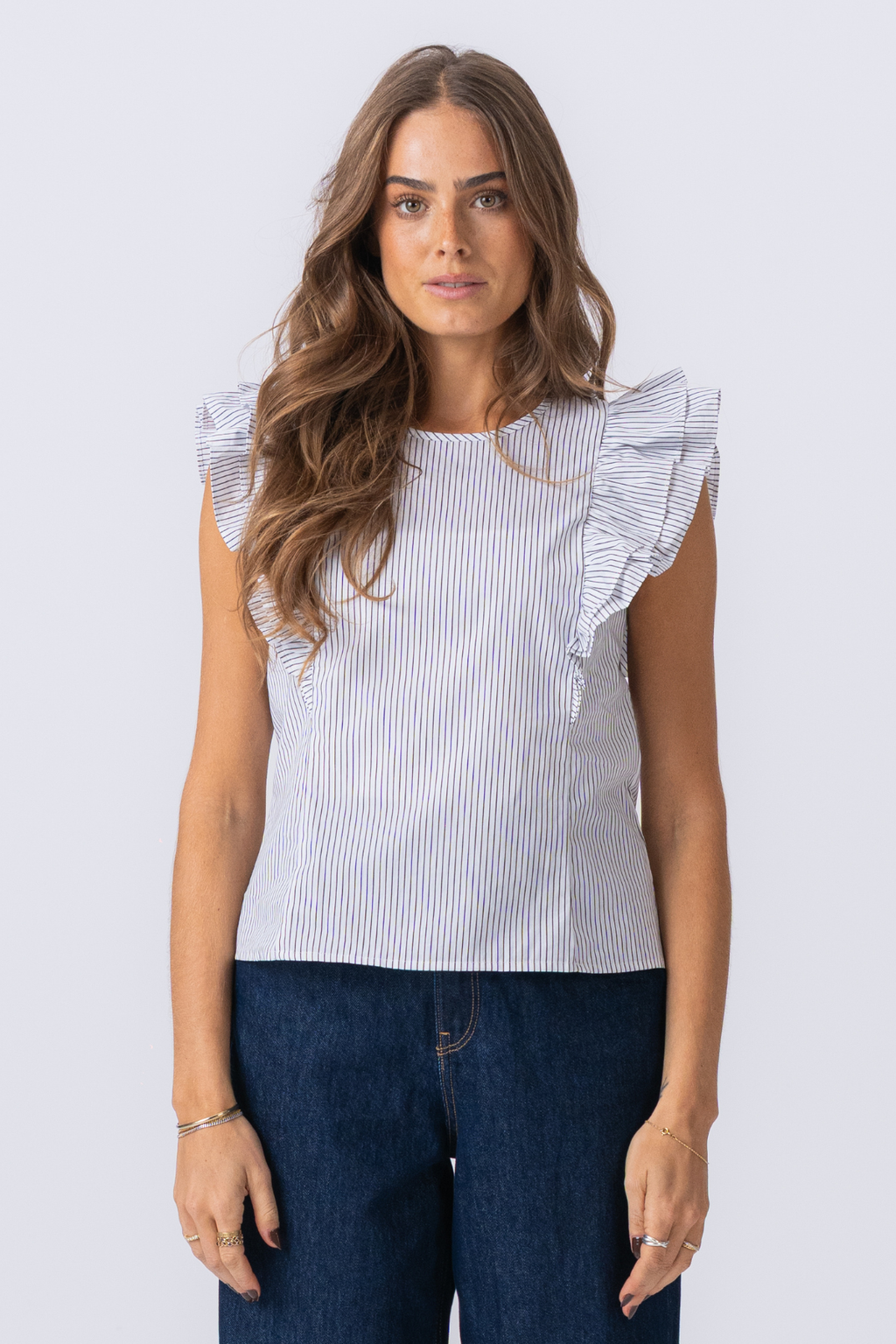 Aila Top - Snow White / Sort