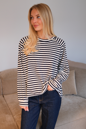 Stribet Trøje - Blå
