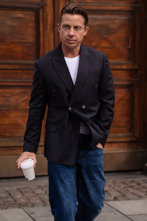 Premium Dobbelttradet Blazer - Sort