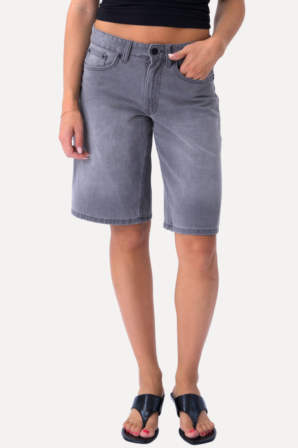 Denim Shorts - Grå