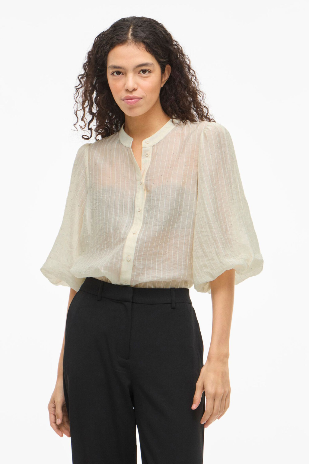 Top med Rhinestensknapper - Birch