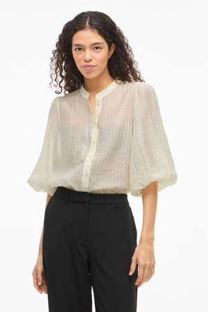 Top med Rhinestensknapper - Birch