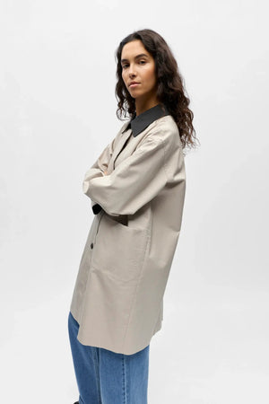 Alora Long Trenchcoat - Birch Magnet