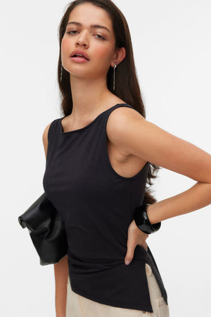 Kira Boat-Neck Top - Sort