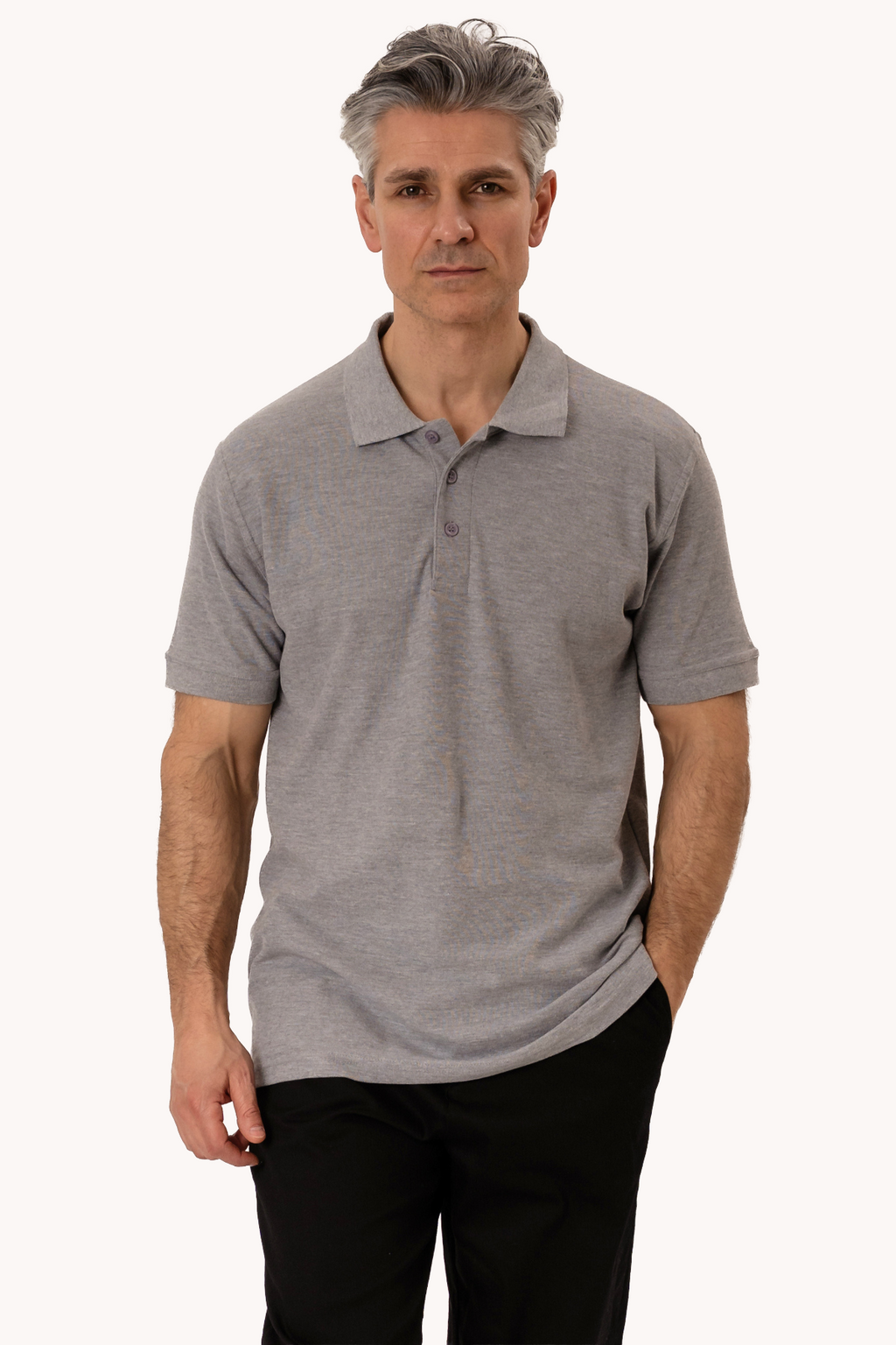 Basic Polo - Lyse Grå