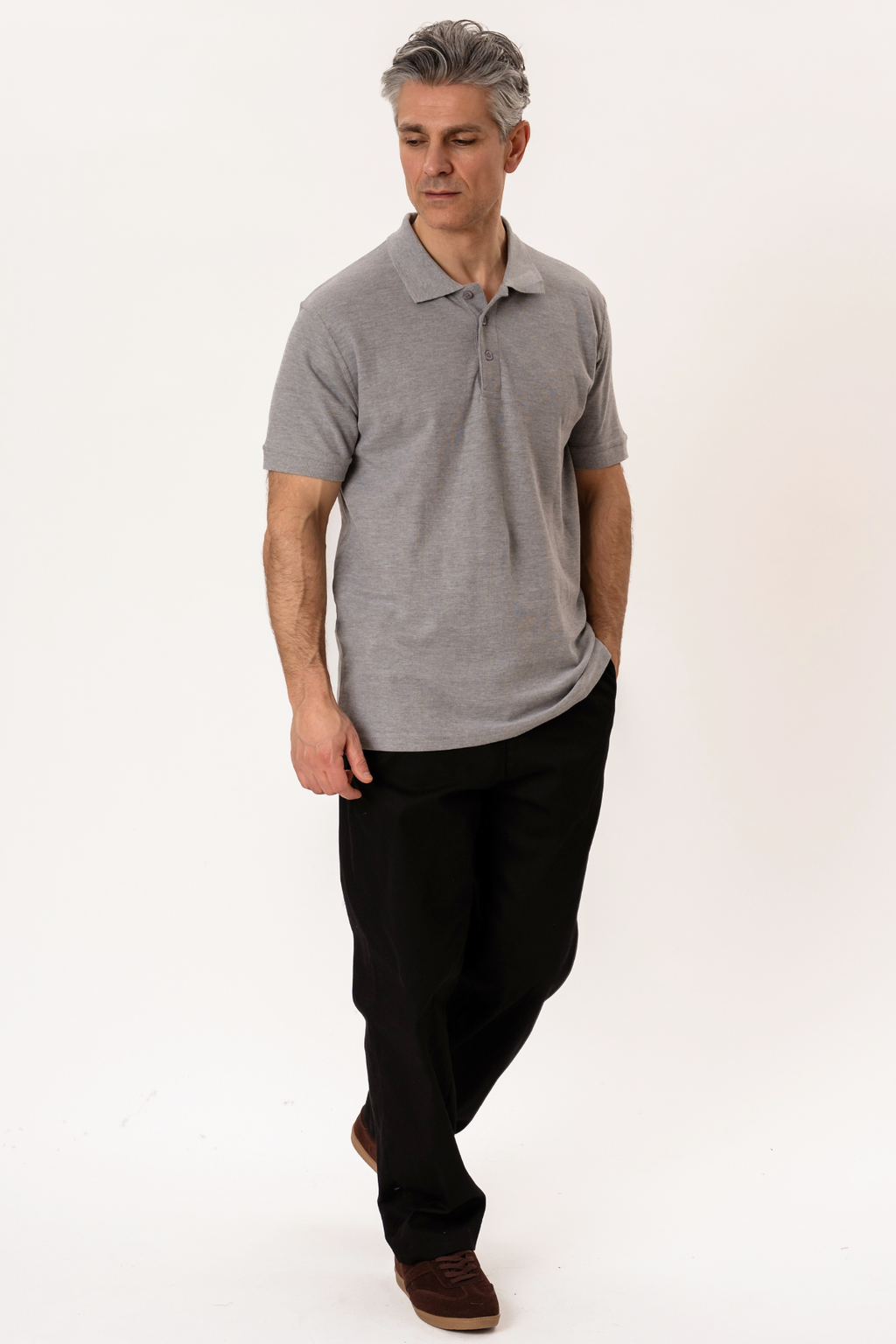 Basic Polo - Lyse Grå