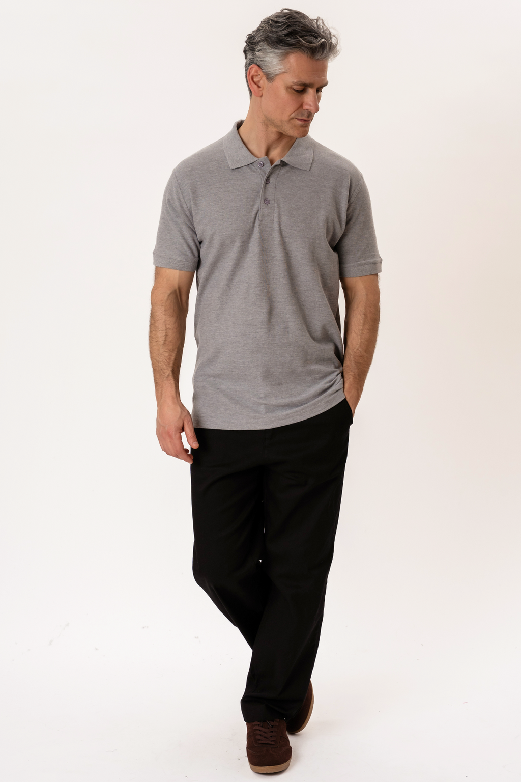 Basic Polo - Lyse Grå