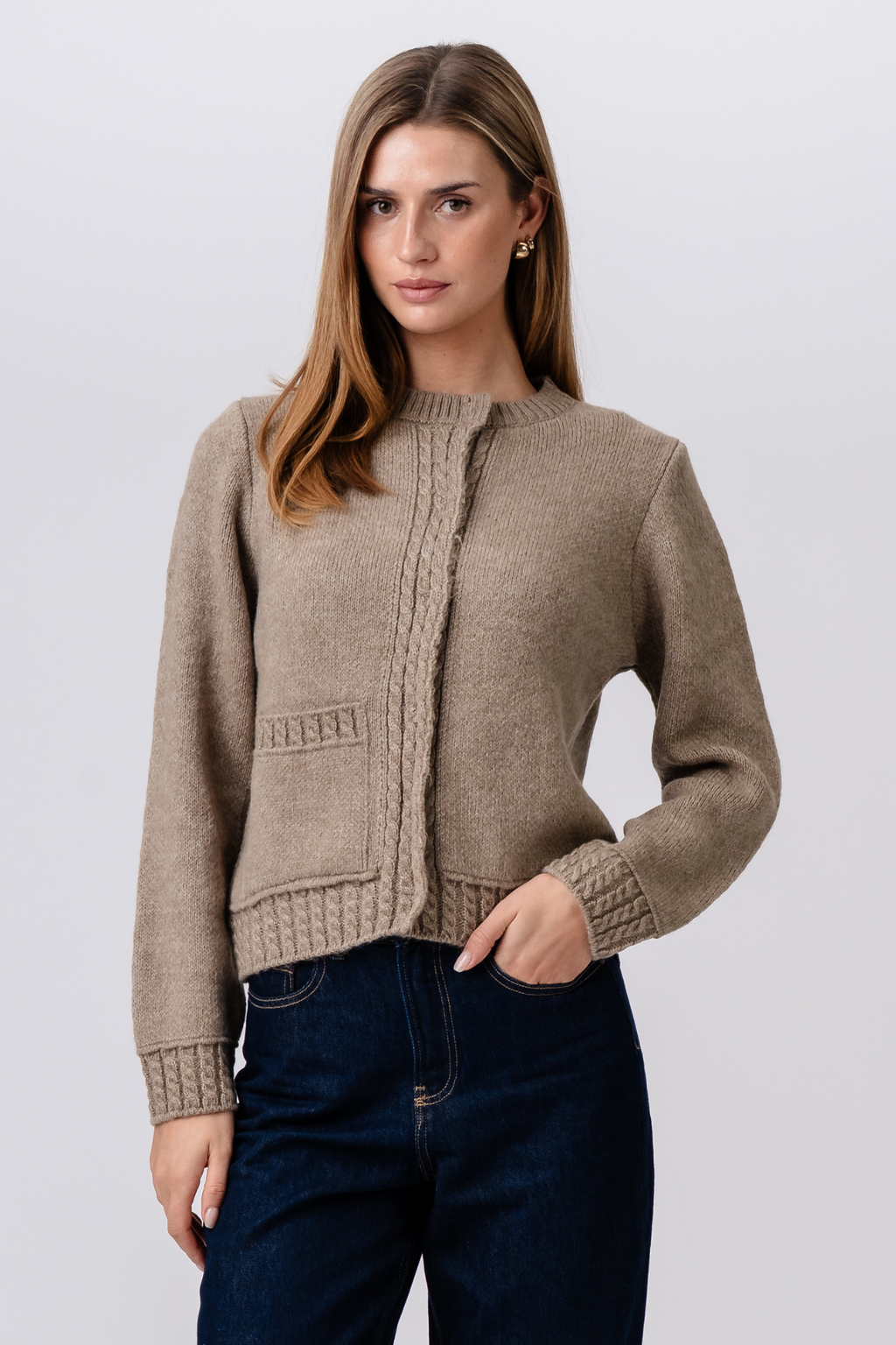 Emilie Strik Cardigan - Brun