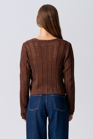 Virginia Strik Cardigan - Brun