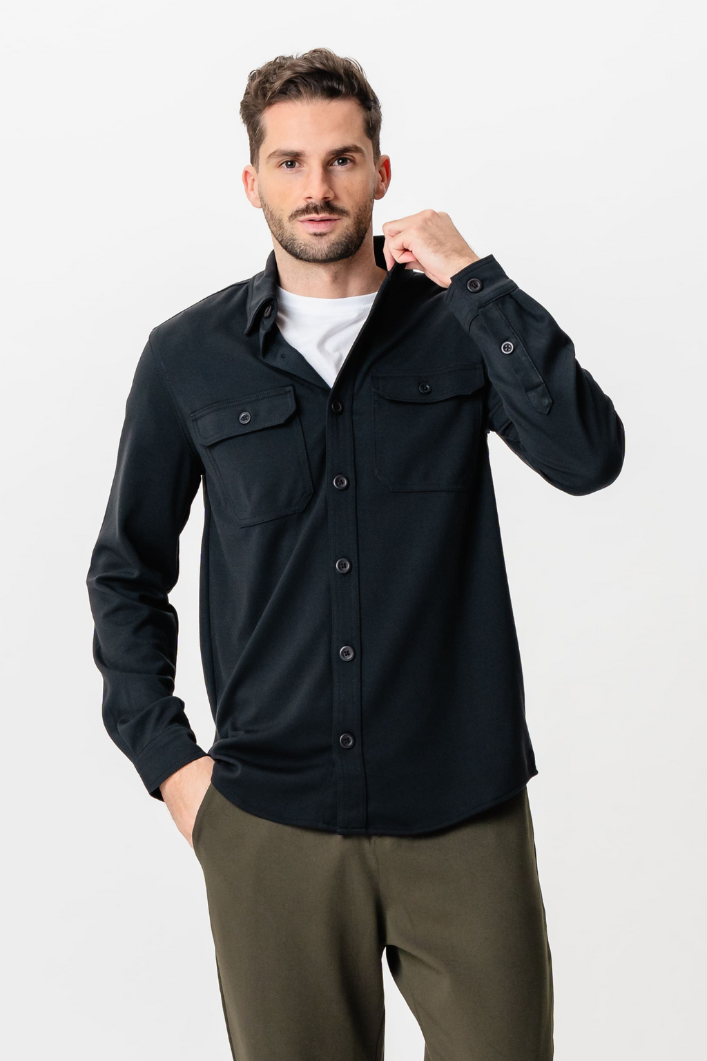 Performance Regular Overshirt - Sort