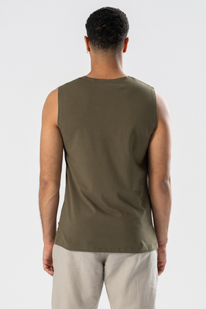 Sleeveless Tee - Oliven