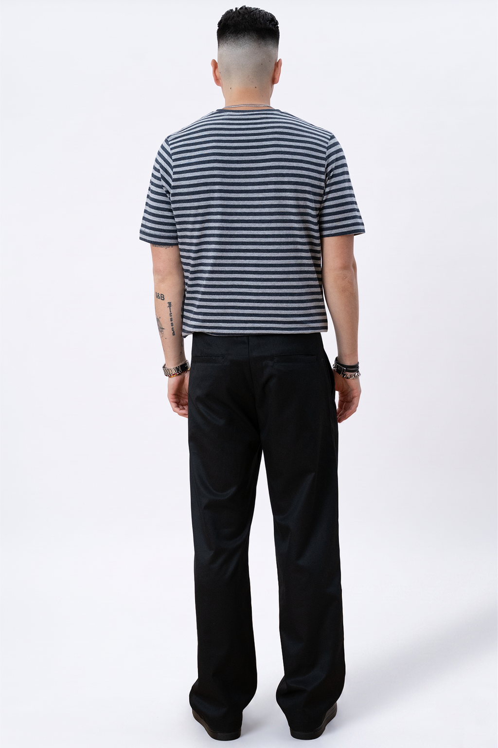 Nørregade Stripe - Meleret Sort-Grå