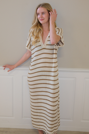 Victoria Kjole - Hvid/Beige