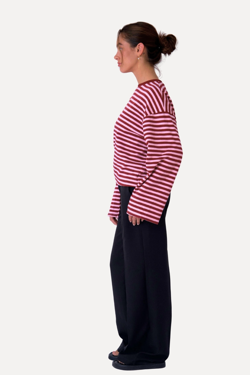 Cleo Bluse - Burgundy/Pink