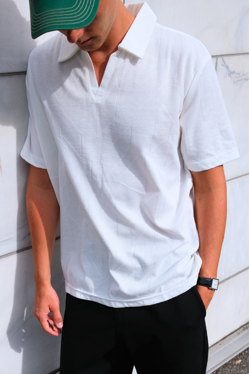 Atlas Textured Polo - Hvid