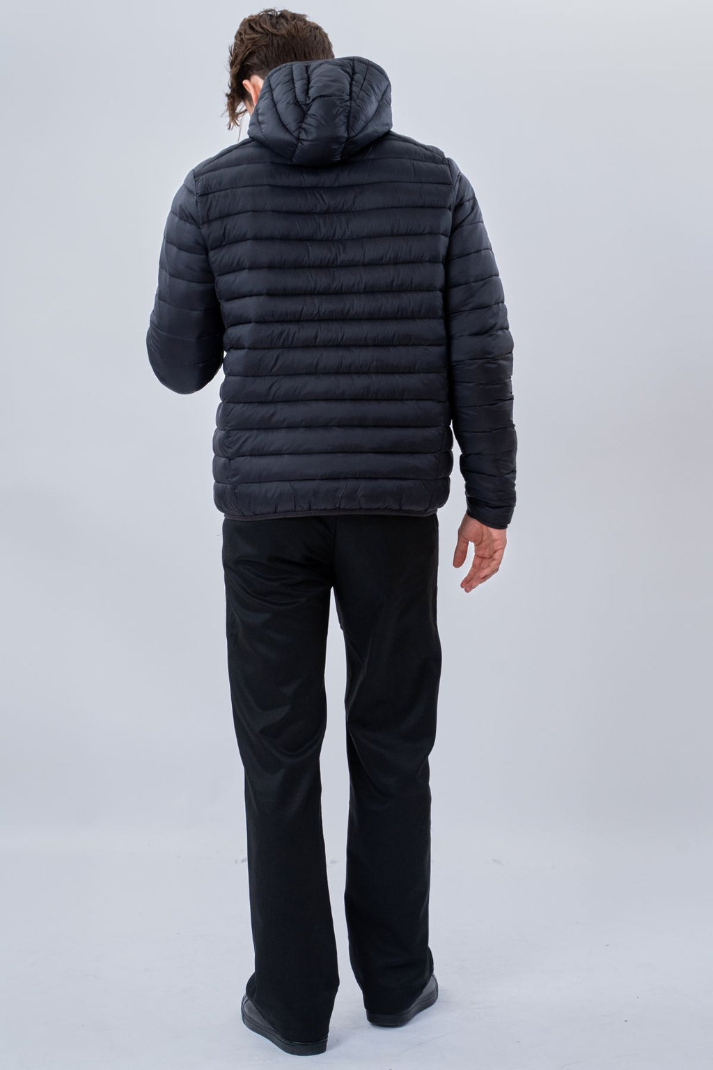 Hooded Let Puffer Jakke - Sort