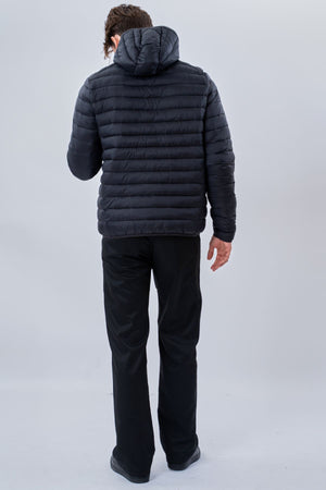 Hooded Let Puffer Jakke - Sort