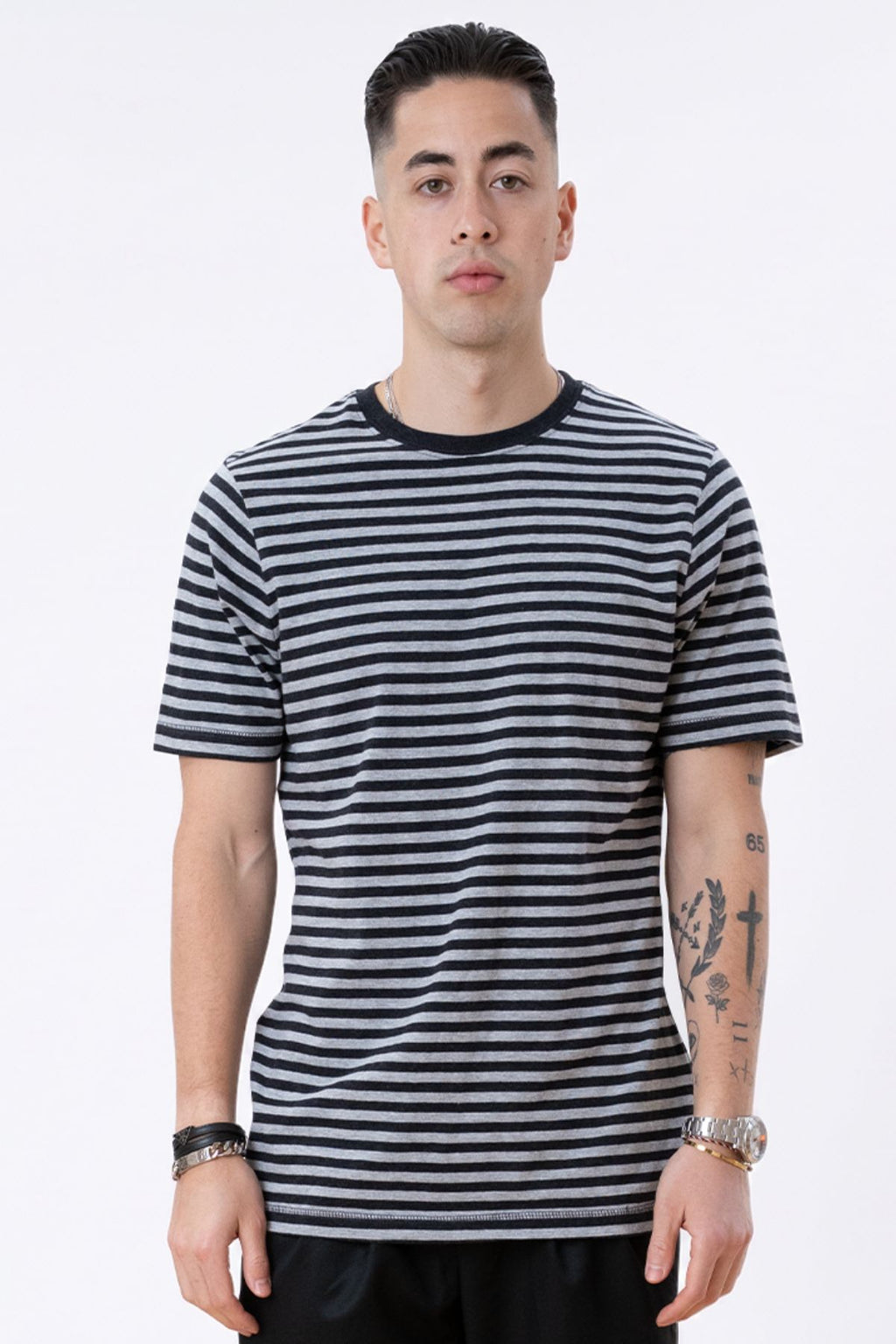 Nørregade Stripe - Meleret Sort-Grå