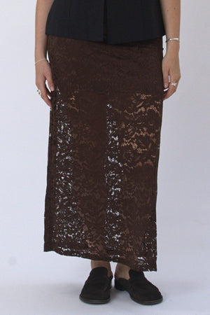 Amara Lace Maxi Nederdel - Coffee