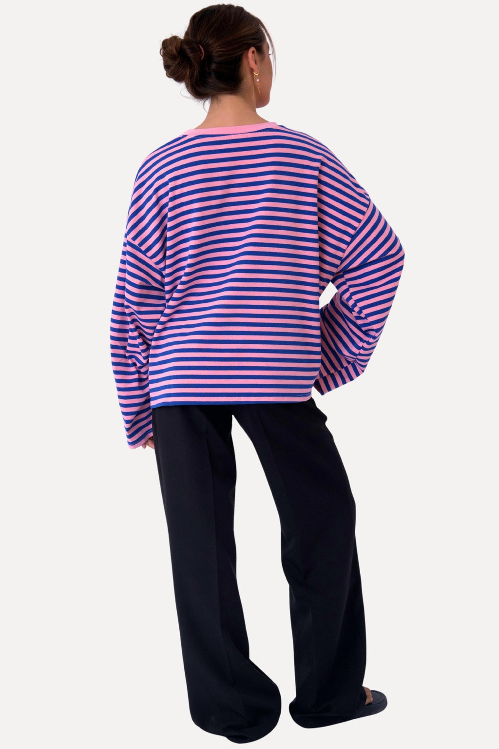 Cleo Bluse - Blå/Pink