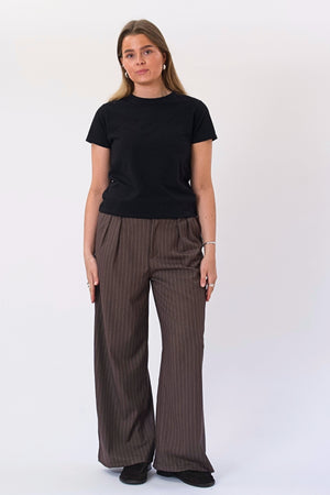 Paloma Pinstripe Pants - Tobacco