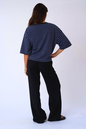 Zoe T-shirt - Sort/Denim Blå