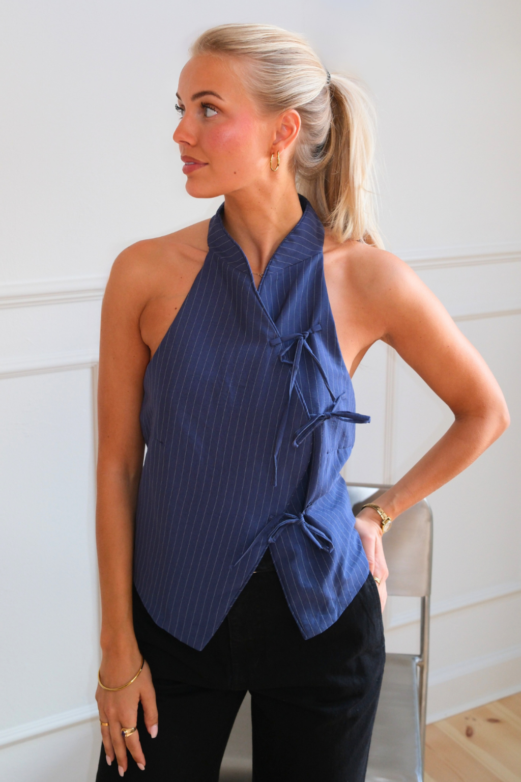 Silva Stribet Top - Navy