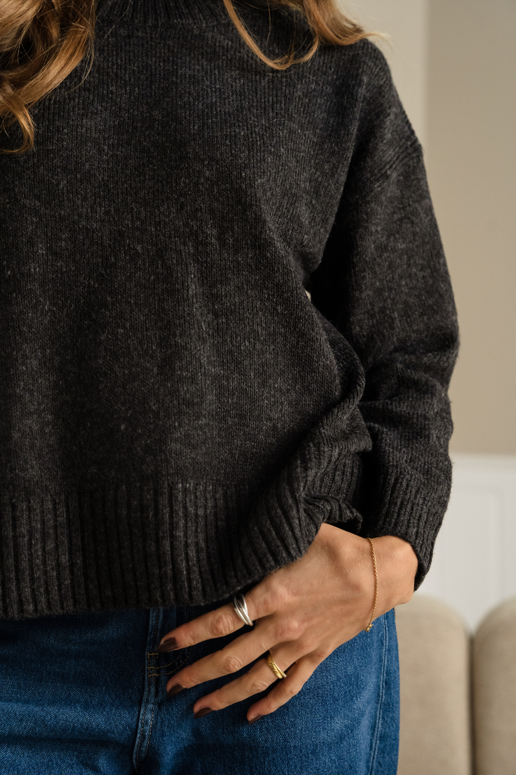 Emma Strik - Mørkegrå Meleret