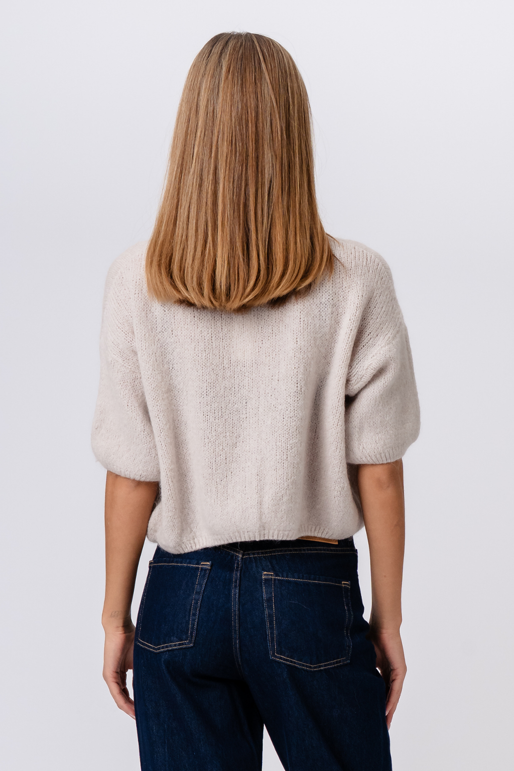 Mary Kortærmet Strik - Beige