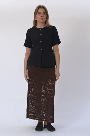 Amara Lace Maxi Nederdel - Coffee