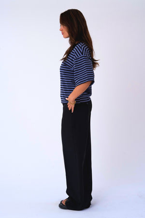 Zoe T-shirt - Sort/Denim Blå
