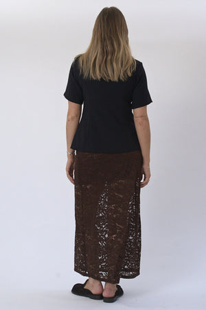 Amara Lace Maxi Nederdel - Coffee