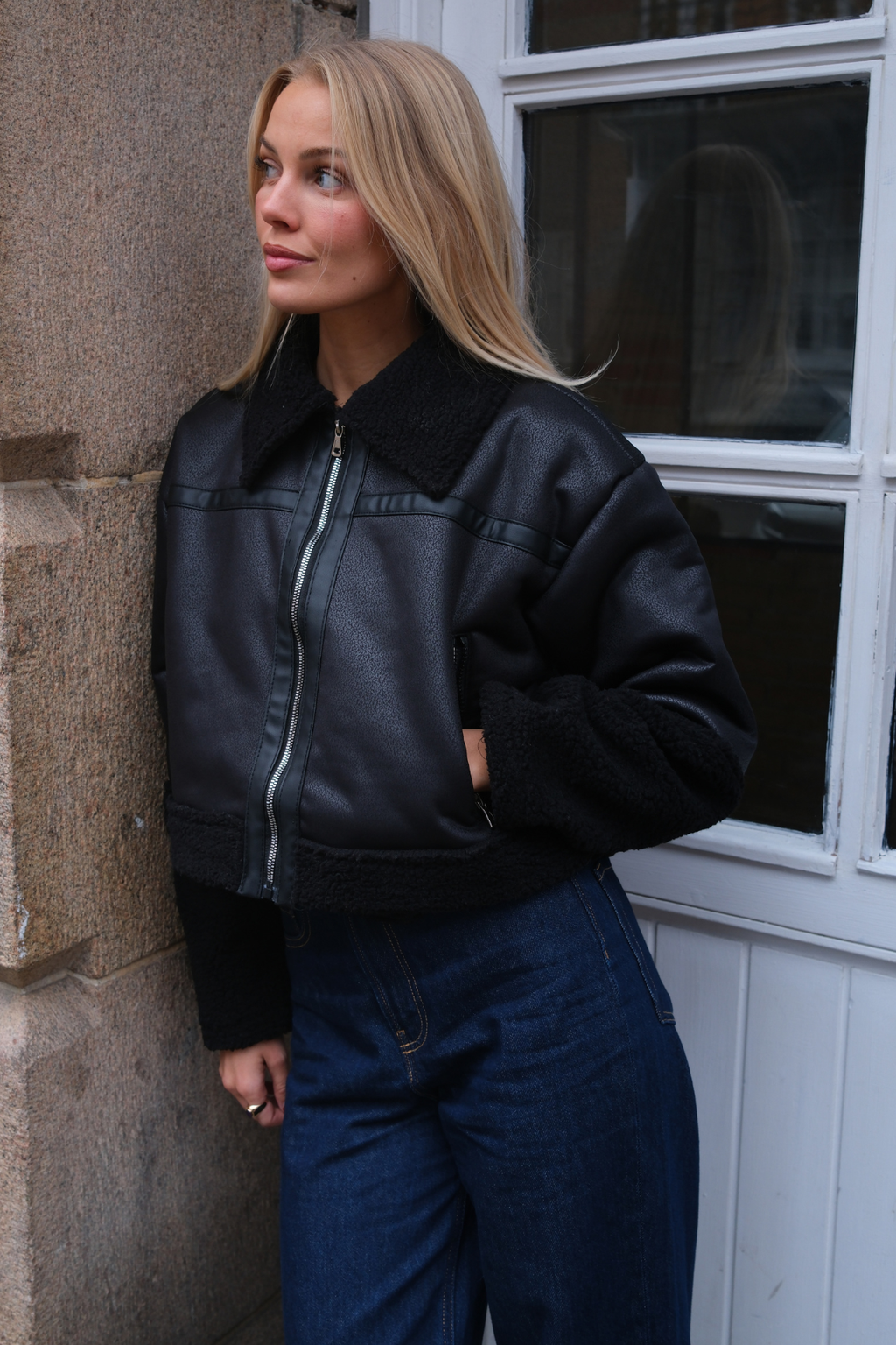 Daisy Shearling Jakke - Sort/Sort