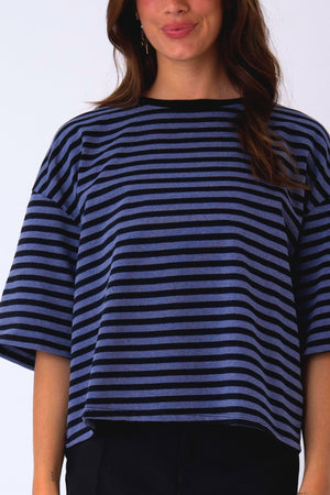 Zoe T-shirt - Sort/Denim Blå