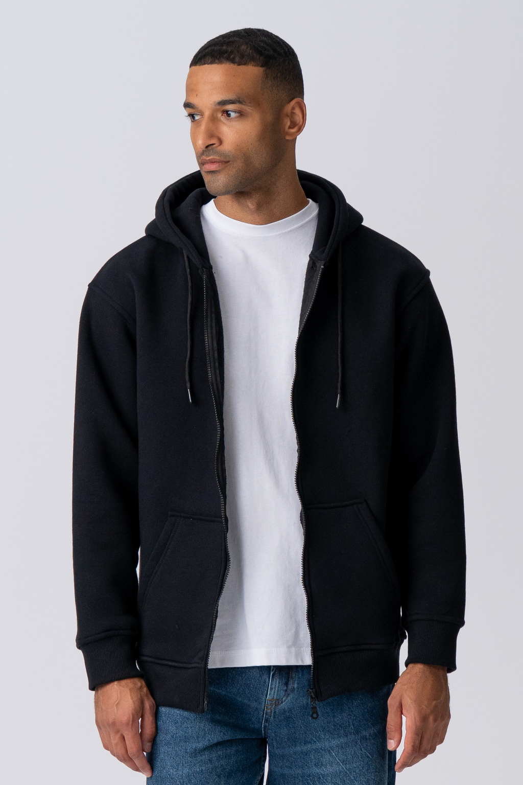 Relaxed Zip Hoodie - Sort