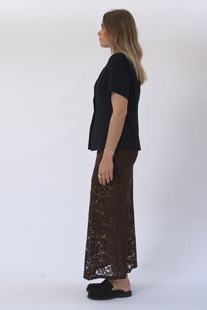 Amara Lace Maxi Nederdel - Coffee