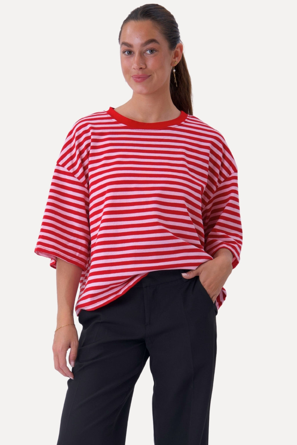 Zoe T-shirt - Rød/Lys Lyserød