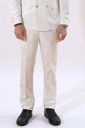 Classic Pants - White Pinstripe