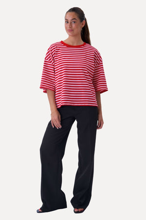 Zoe T-shirt - Rød/Lys Lyserød