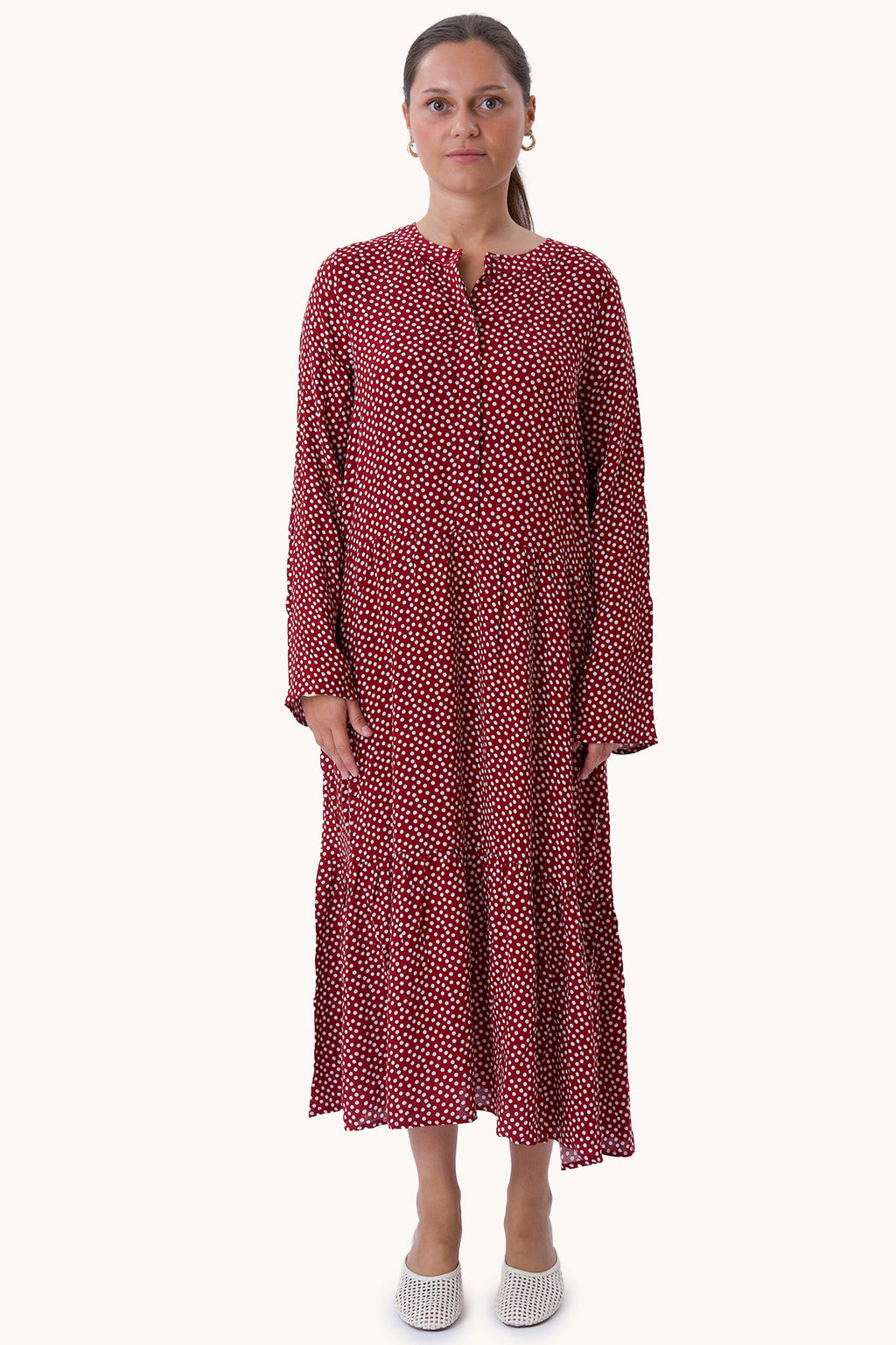 Anna langærmet kjole - Sundried Tomato