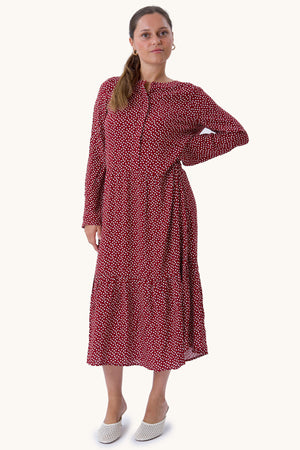 Anna langærmet kjole - Sundried Tomato