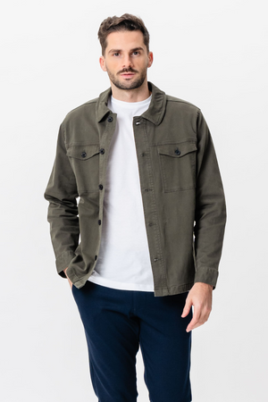 Twill Overshirt - Mørk Oliven
