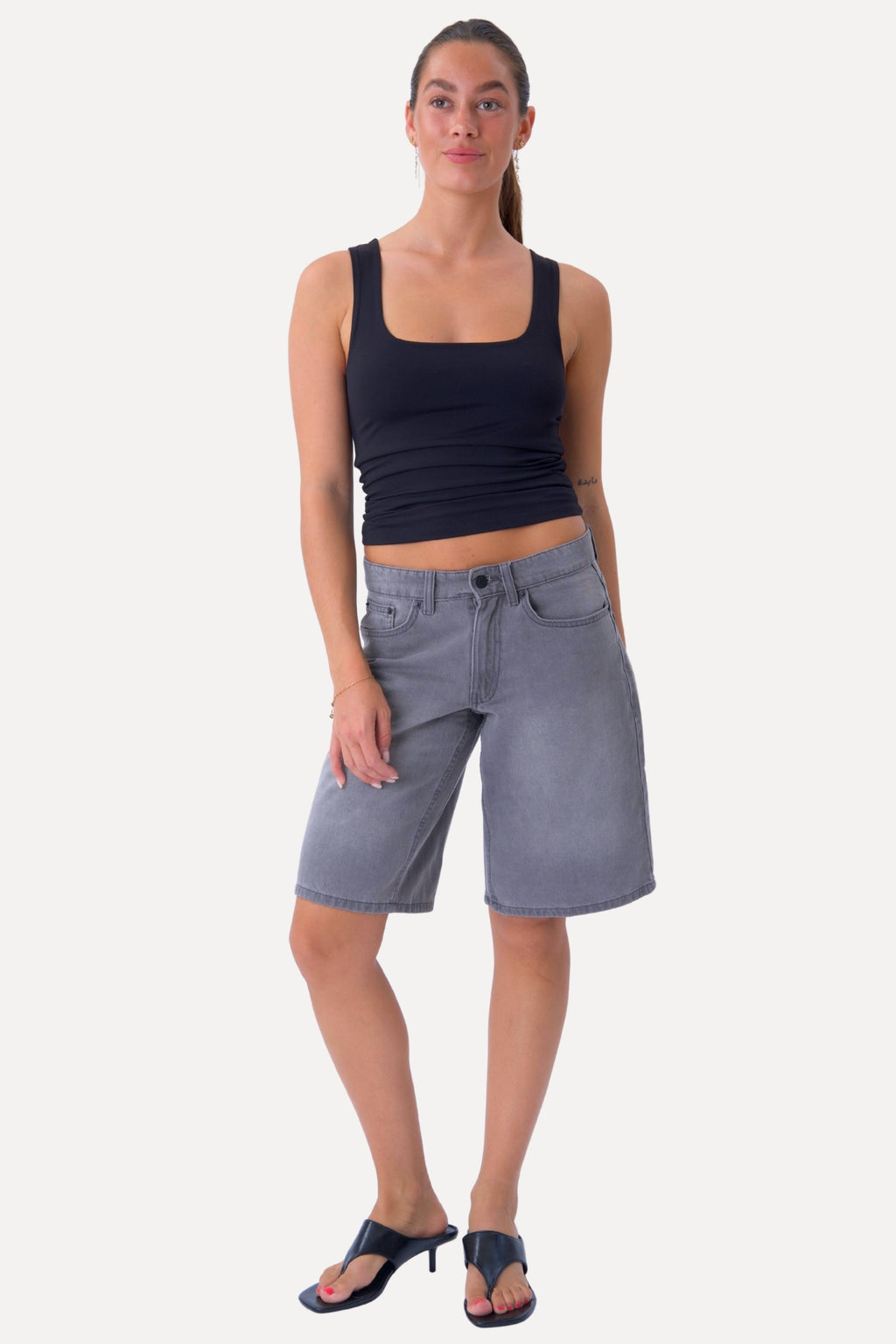 Denim Shorts - Grå