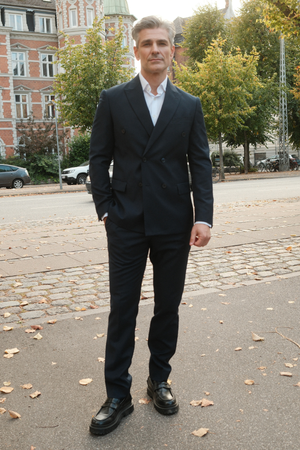 Premium Dobbeltradet Jakkesæt (Sort)